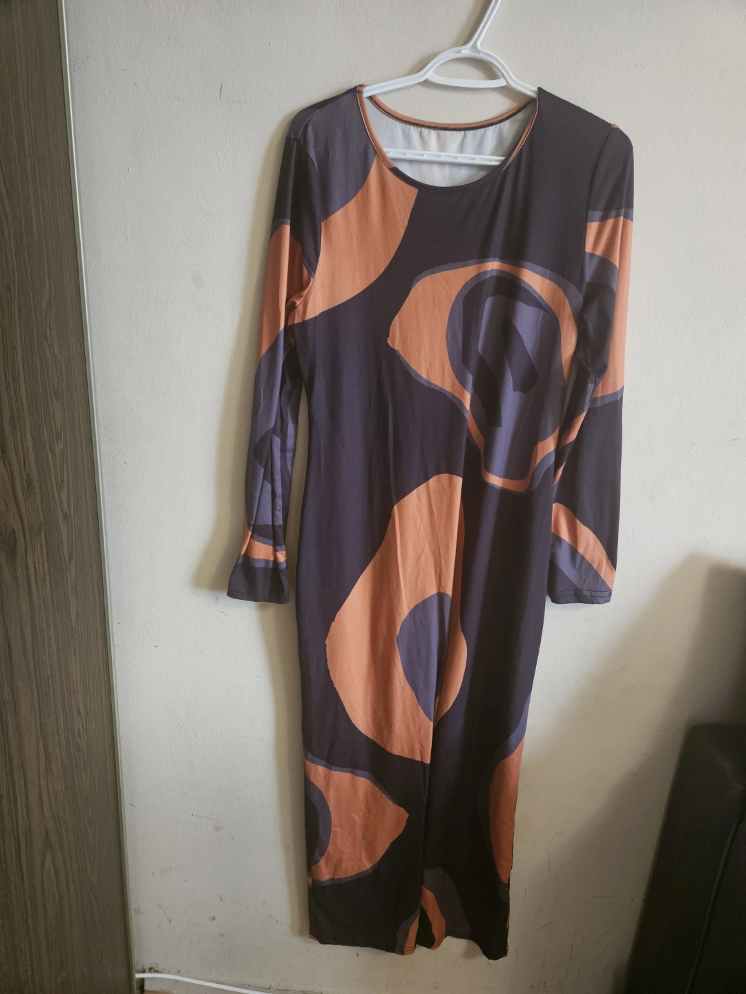 Long Sleeve Abstract Print Dress - photo 3