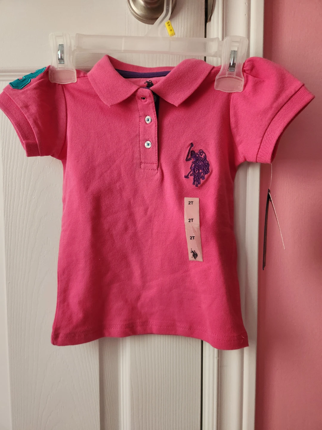 US Polo  Pink Polo Shirt 2T