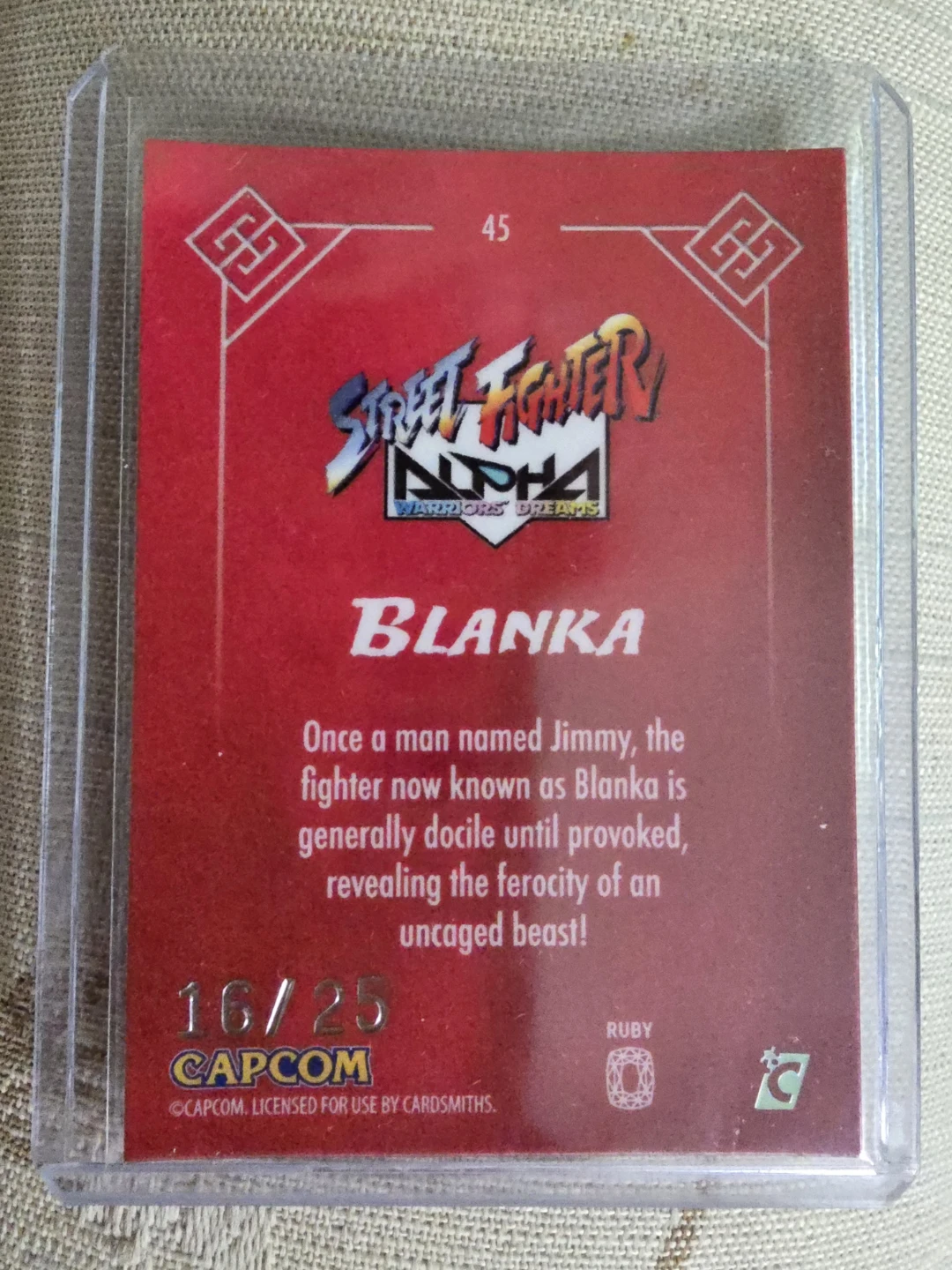 Street Fighter Alpha Warriors Dreams Blanka Trading Card - photo 2