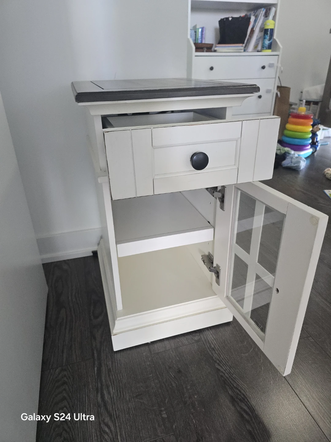 White End Table with Drawer and Cabinet - photo 2