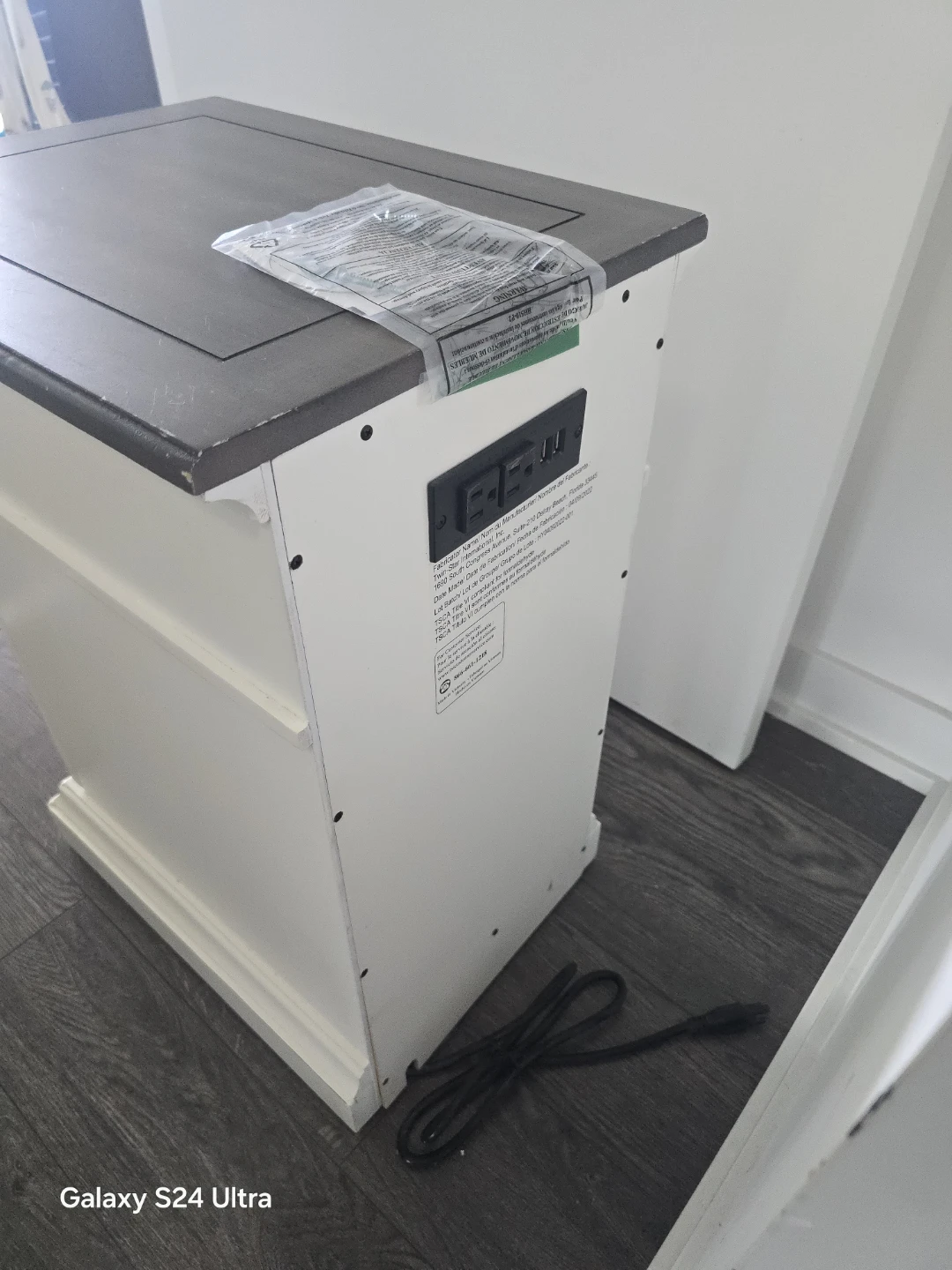 White End Table with Drawer and Cabinet - photo 3