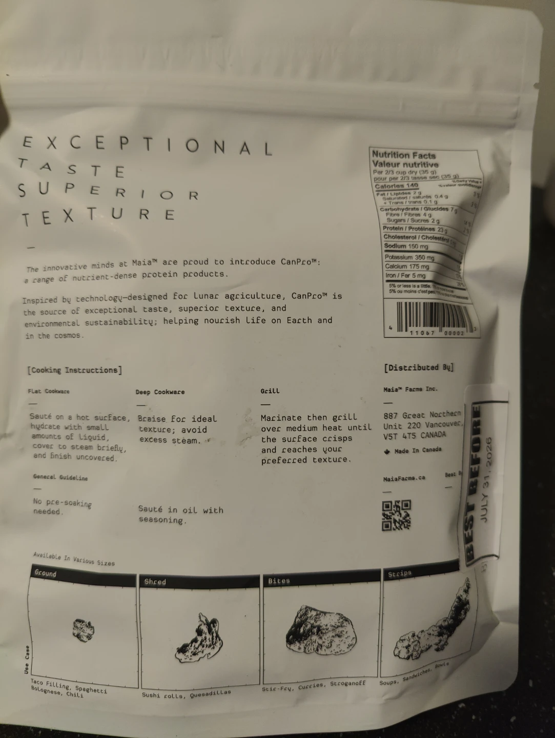 Maia Farms CanPro BITE Plant-Based Protein 80g vegan - photo 2