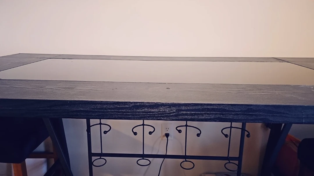 Black Dining Table with Glass Top - photo 3
