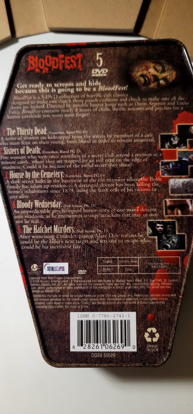 Bloodfest 5-DVD Collection Coffin Tin - photo 4