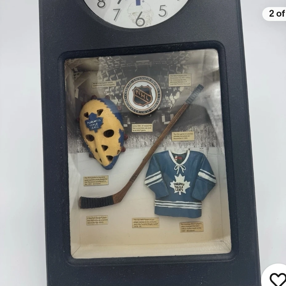 Toronto Maple Leafs Hockey Clock Shadow Box Memorabilia - photo 3