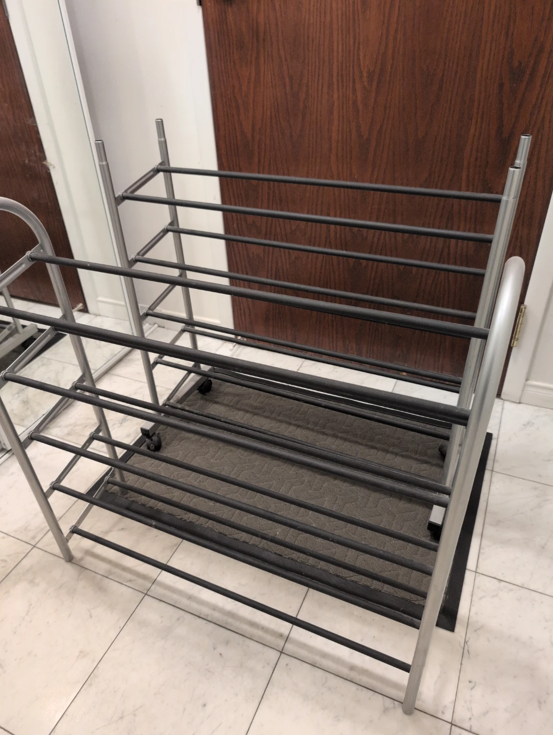10-Tier Metal Shoe Rack with Wheels - photo 3