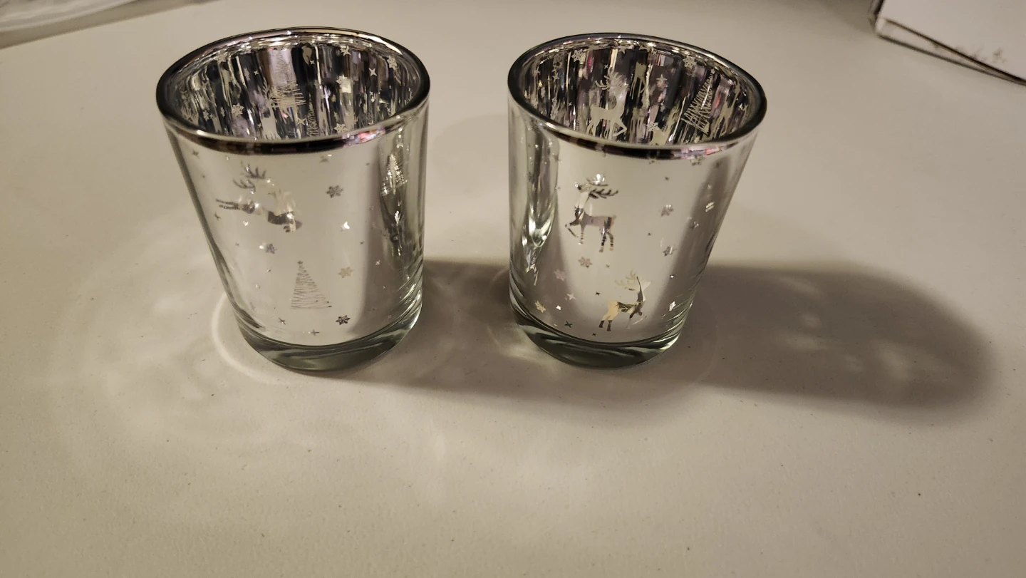 12 Pack Glass Deer Pattern Candle Holders - photo 4