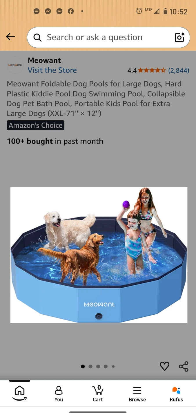 Meowant Foldable Dog Pool - XXL (71" x 12")