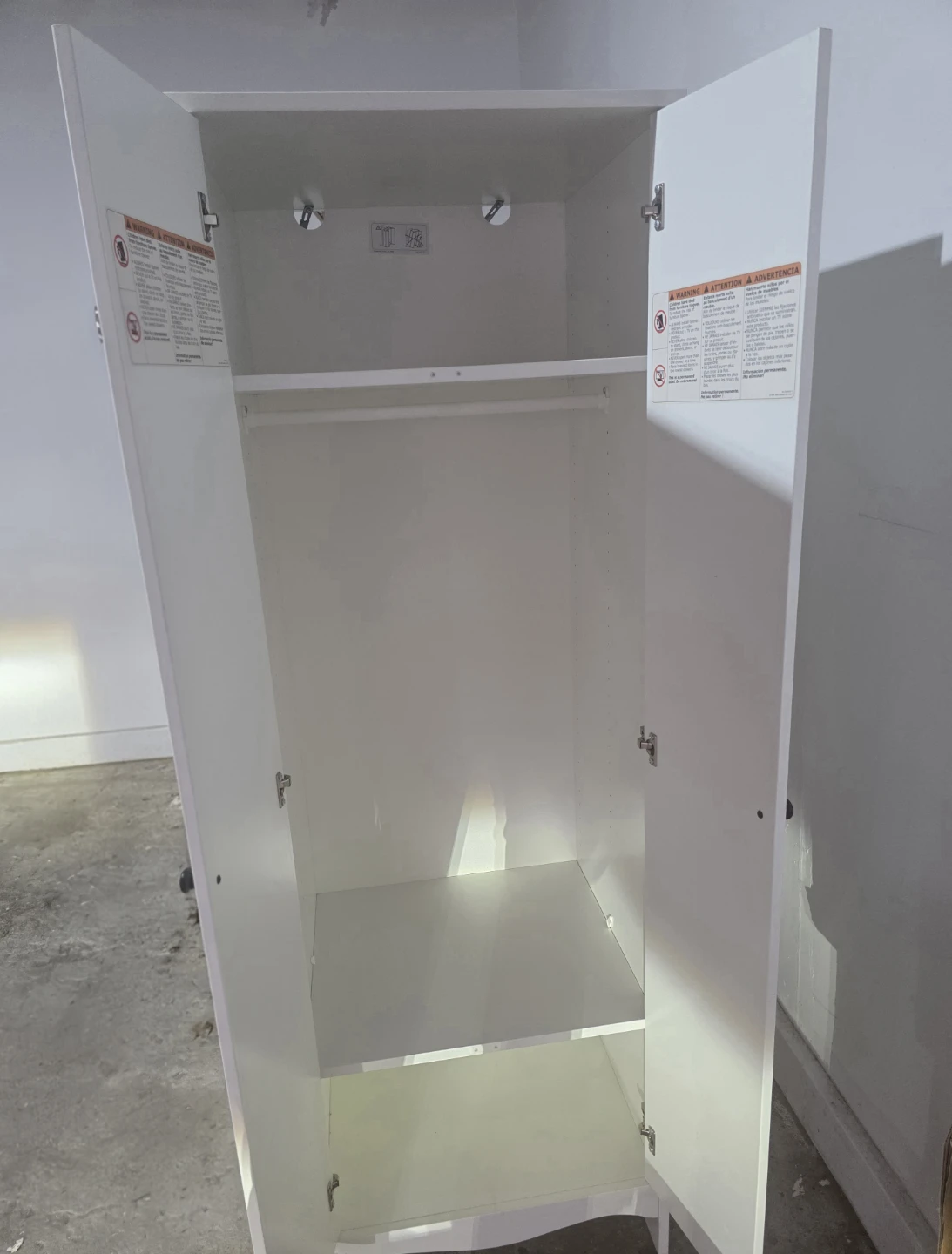 White 2-Door Wardrobe / Storage Cabinet