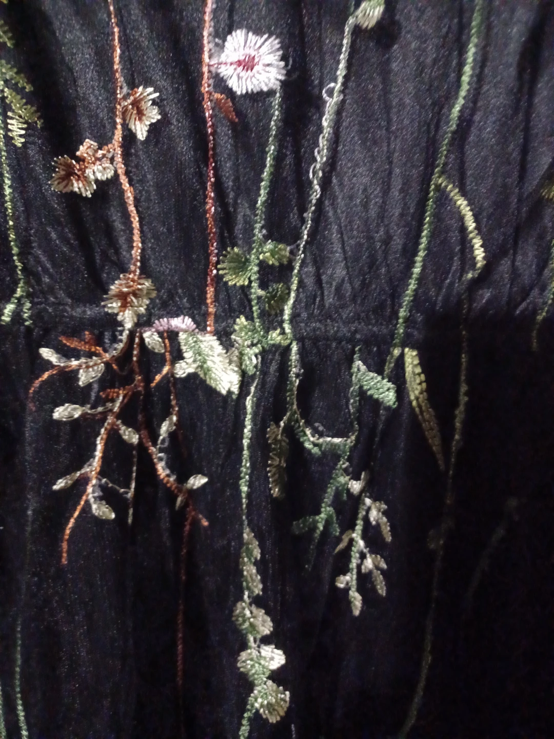 Black Dress (size 16/18) with Floral Embroidered Sheer Overlay - photo 5