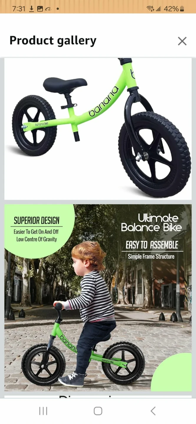 Banana Balance Bike - Green - photo 3