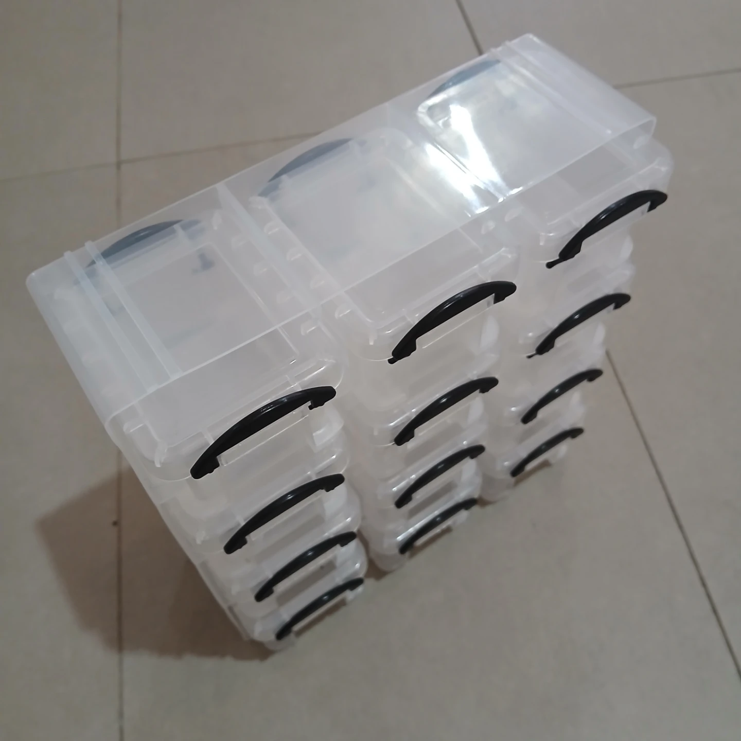 ⚽ Set of 12 Clear Stackable Storage Bins - photo 2