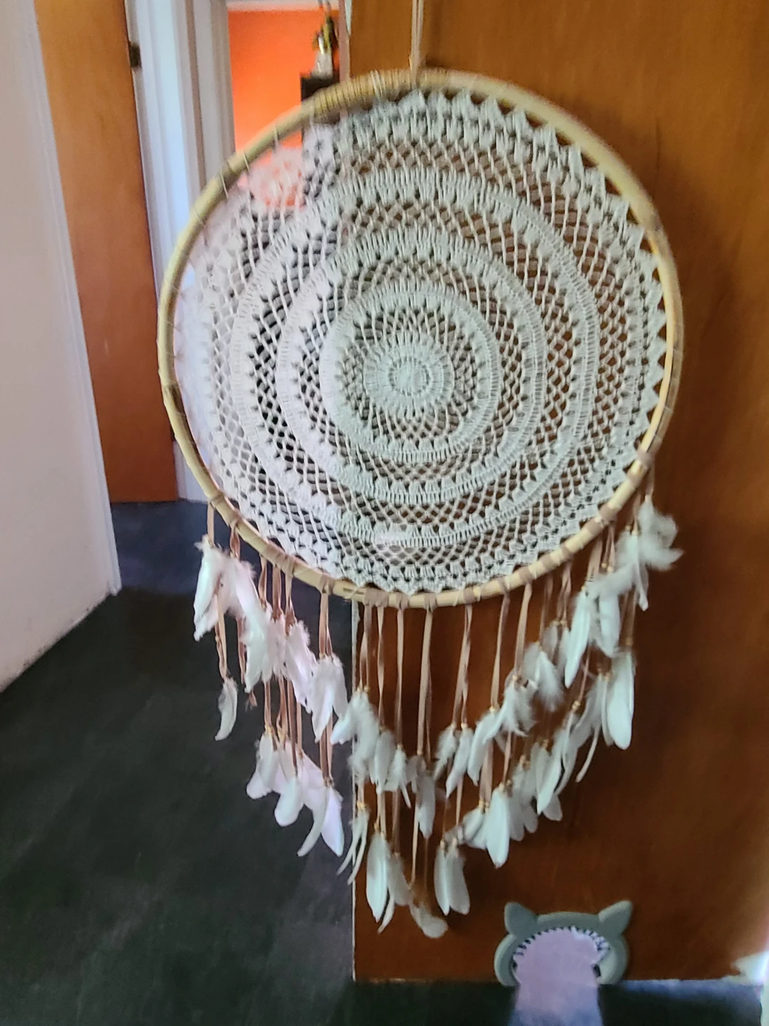 Large Macrame Dreamcatcher with Feathers