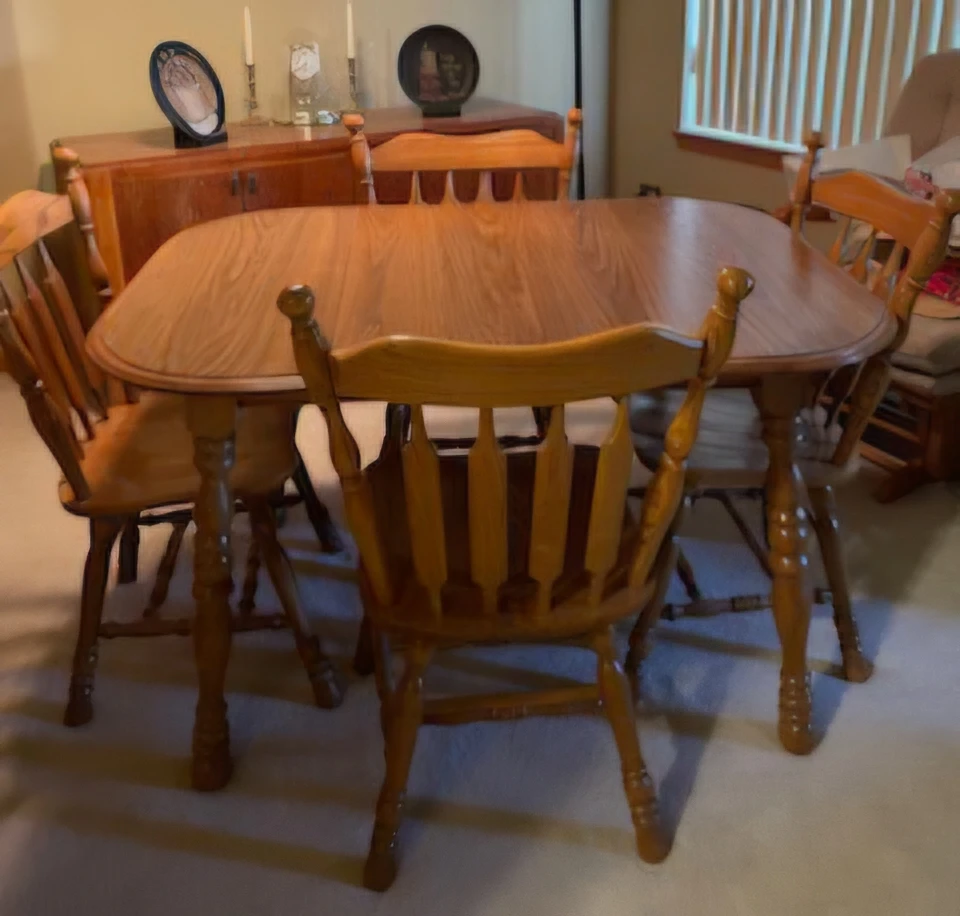 Wooden Dining Table Set with 4 Chairs