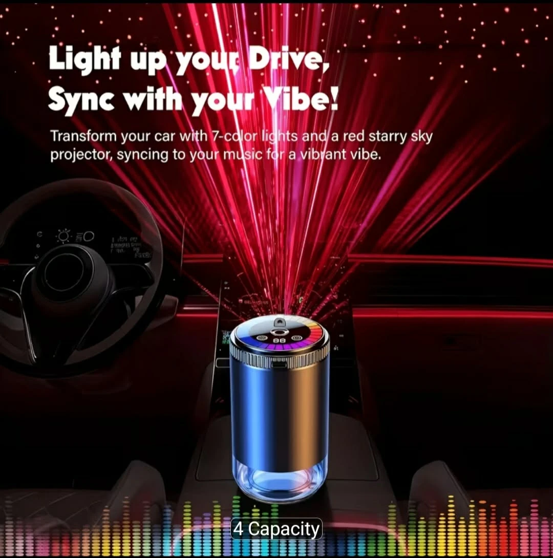 Car Aromatherapy Diffuser with Starry Sky Light - photo 5