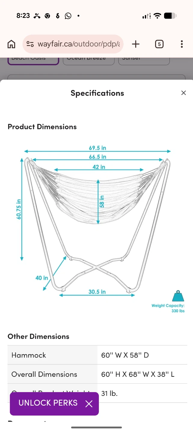 1-Person Cotton Hanging Hammock Chair -New in Box - photo 3