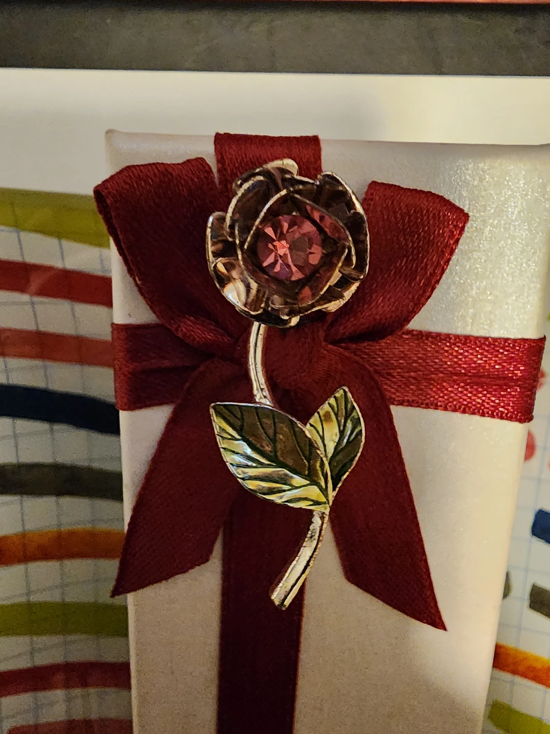 Rose Flower Brooch Pin with Rhinestone - photo 2