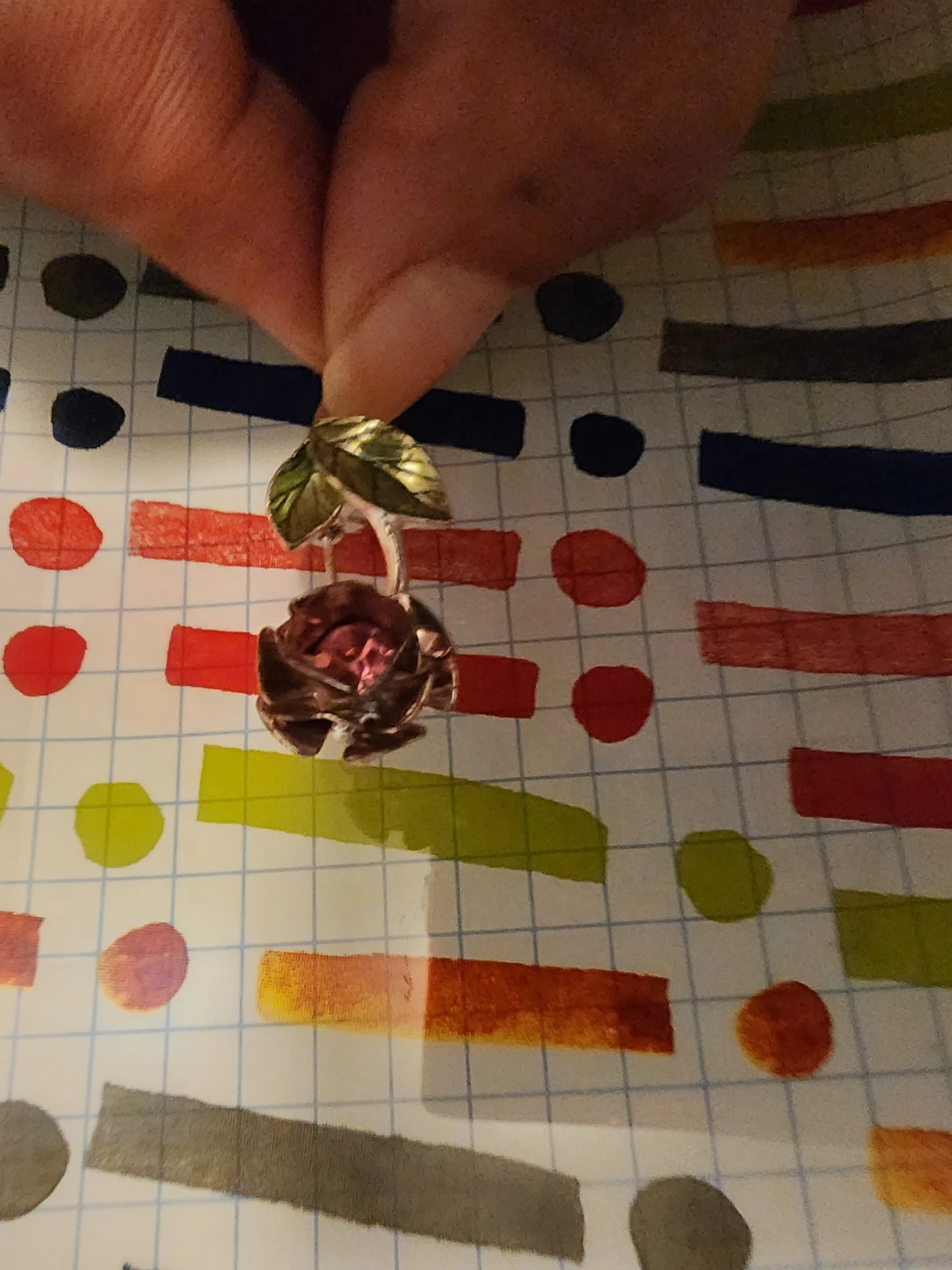 Rose Flower Brooch Pin with Rhinestone - photo 3