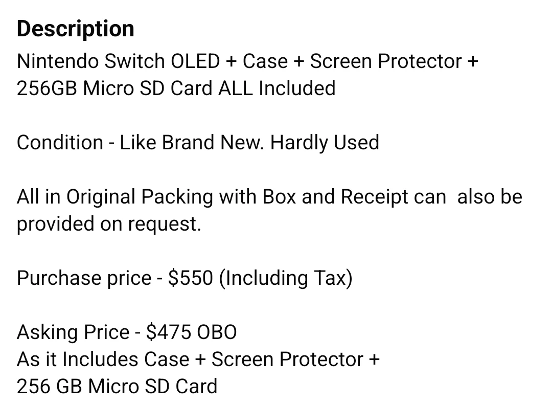 Nintendo Switch OLED+Case+Screen Protector+256GB SD Card - photo 2