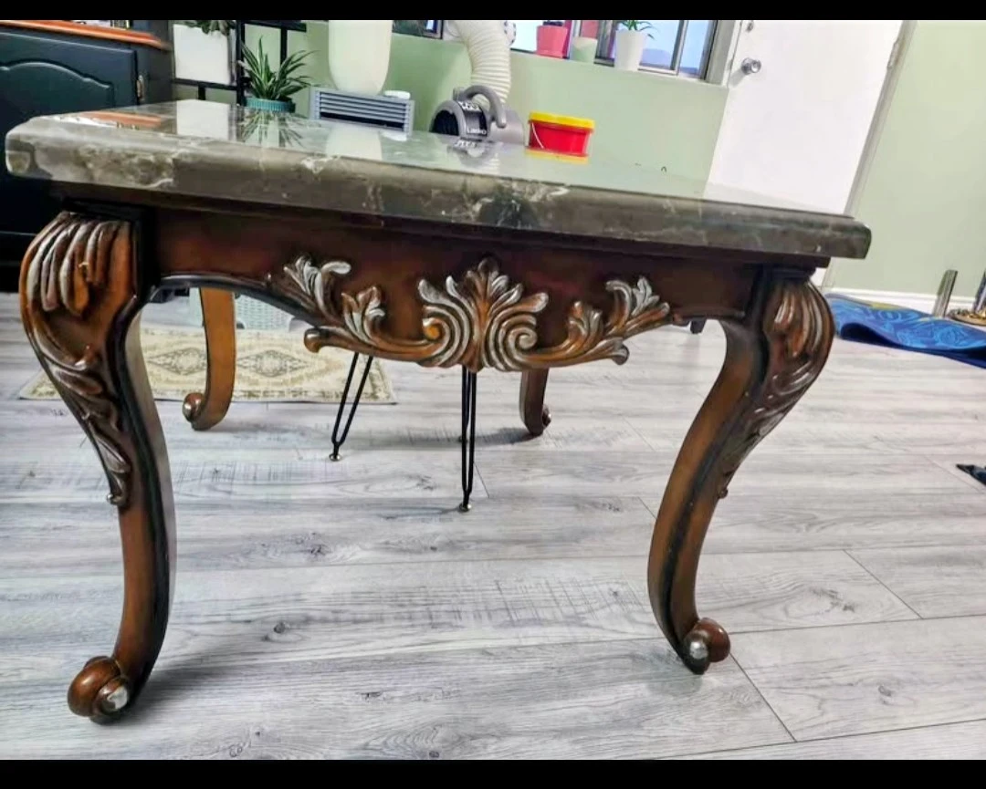 Ornate Marble Top Coffee Table
