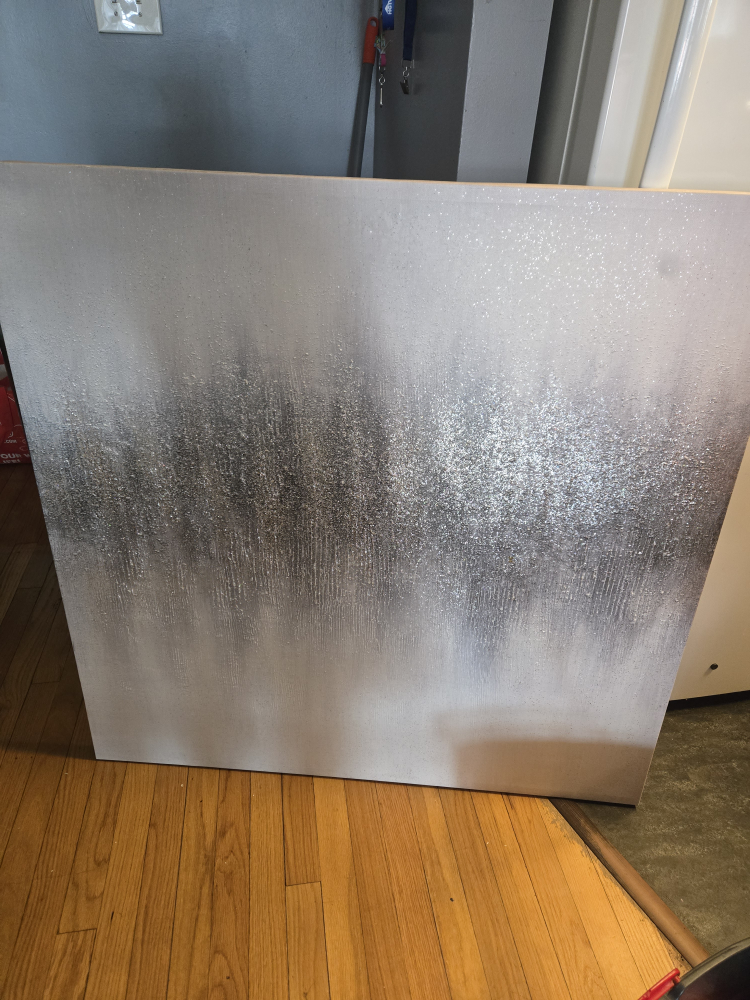 Silver Abstract Wall Art Canvas