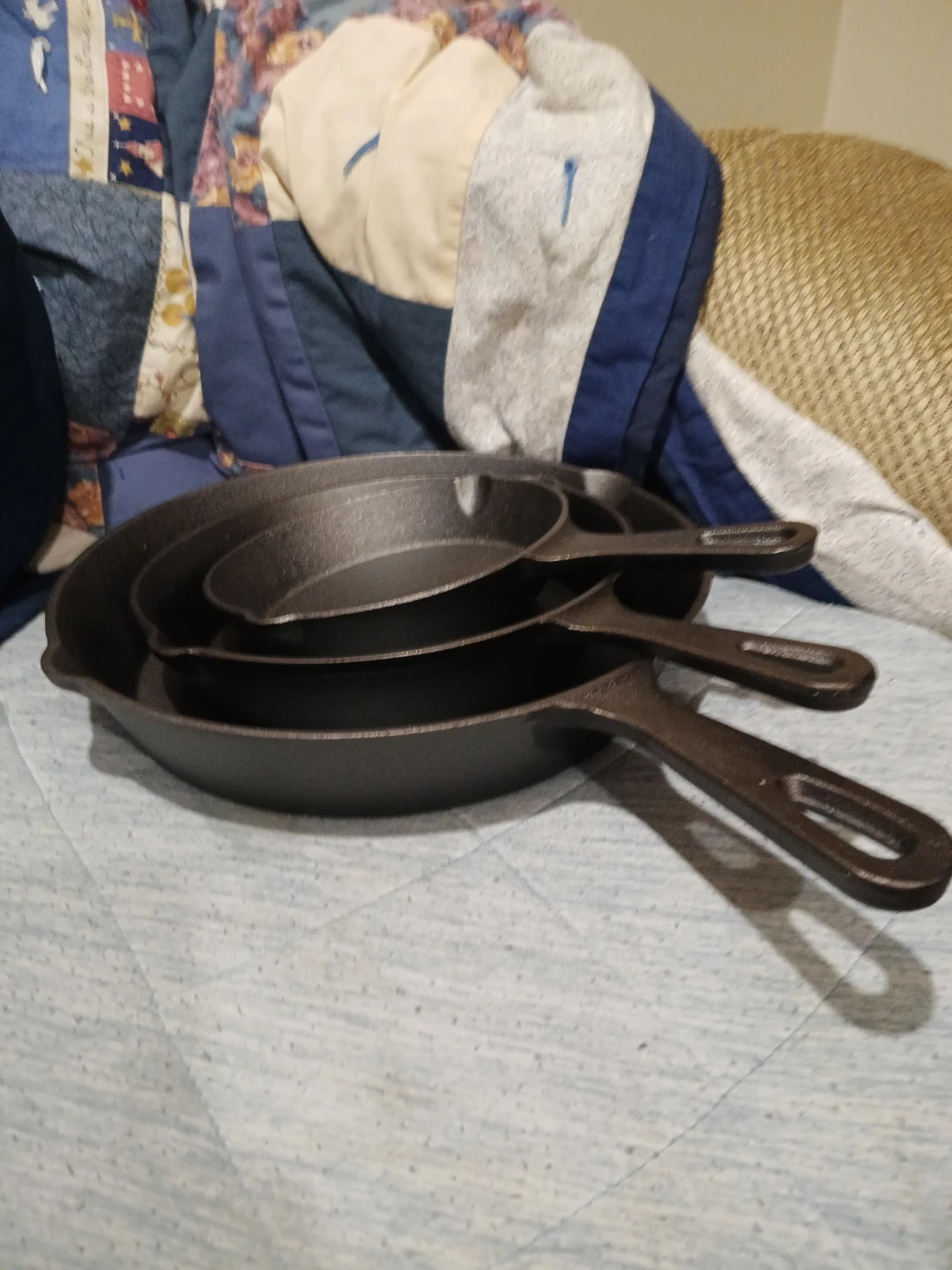 Set of 3 Cast Iron Frying Pans
