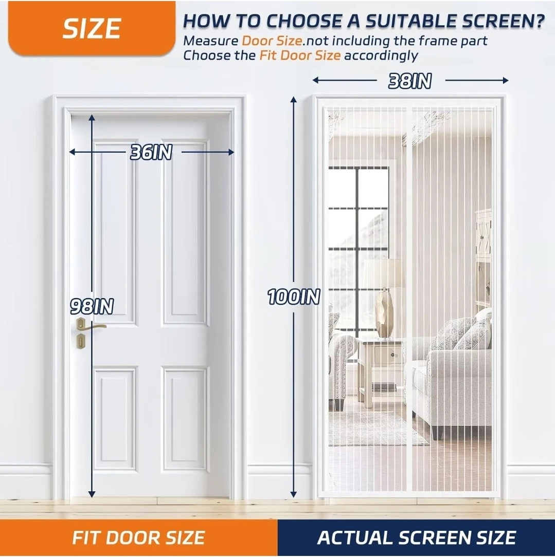 Magnetic Screen Door White 36x98 inch - photo 2