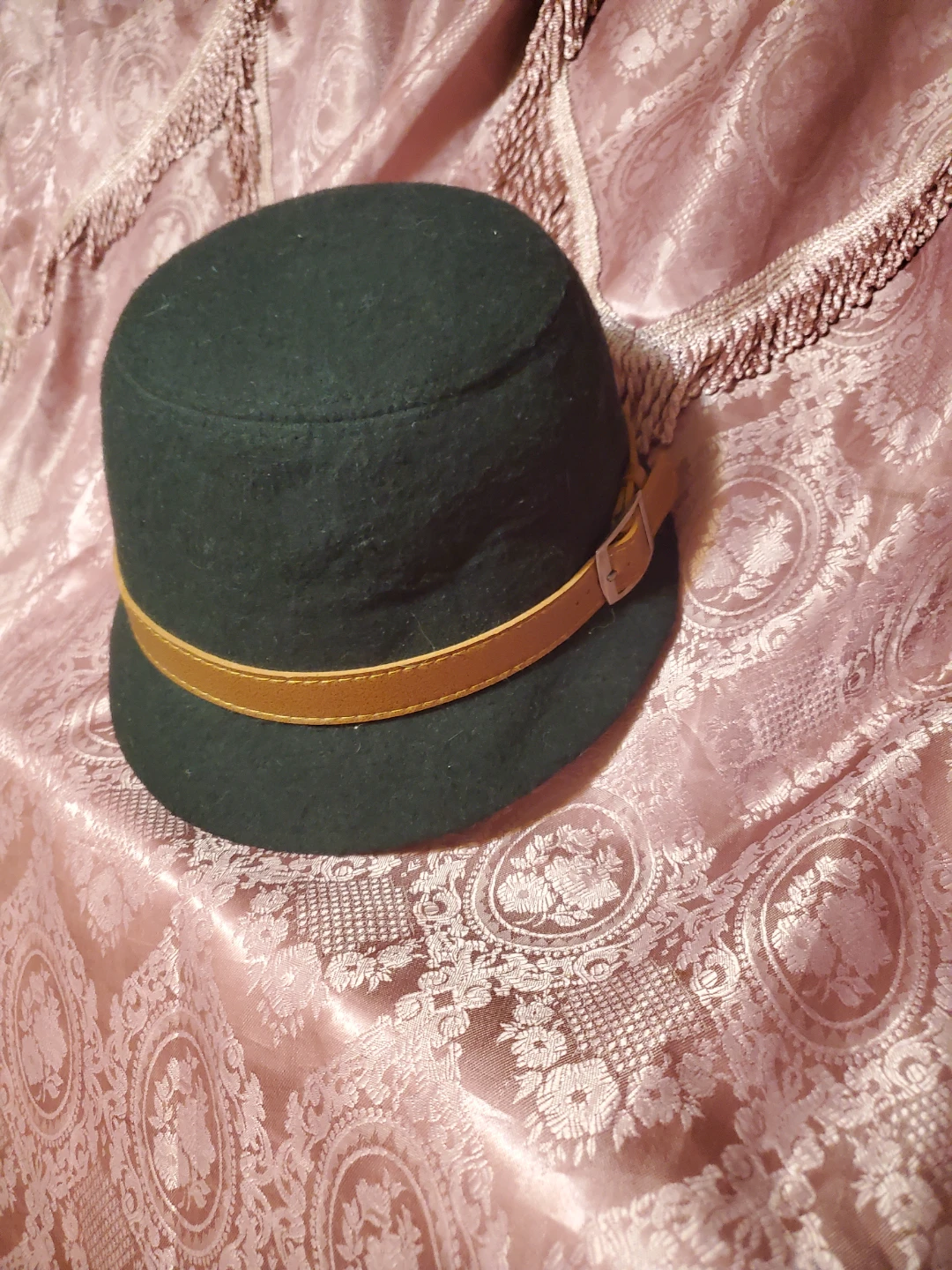 Black Felt Hat with Brown Band
