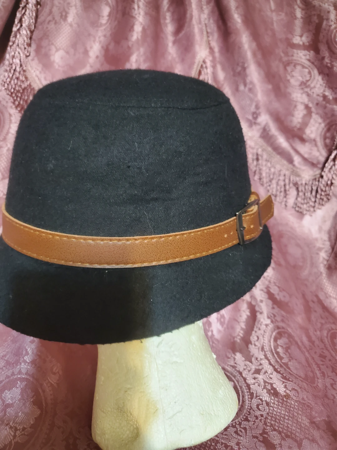 Black Felt Hat with Brown Band - photo 4