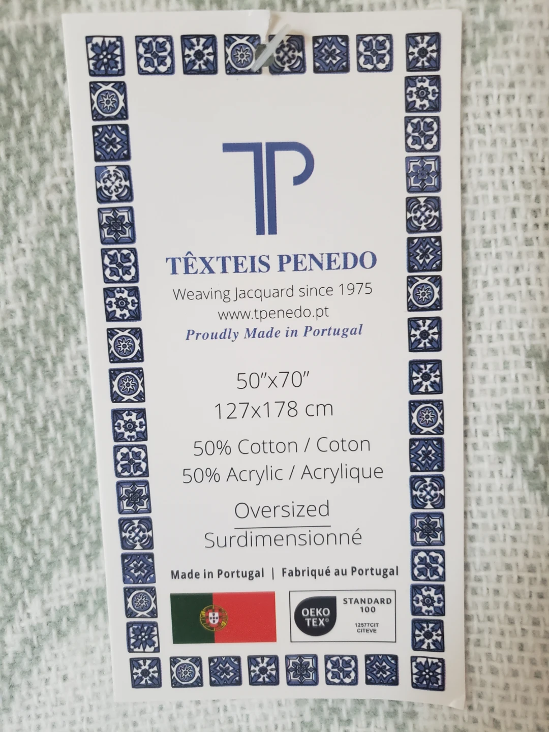 Têxteis Penedo Oversized Throw Blanket 50"x70" - photo 2