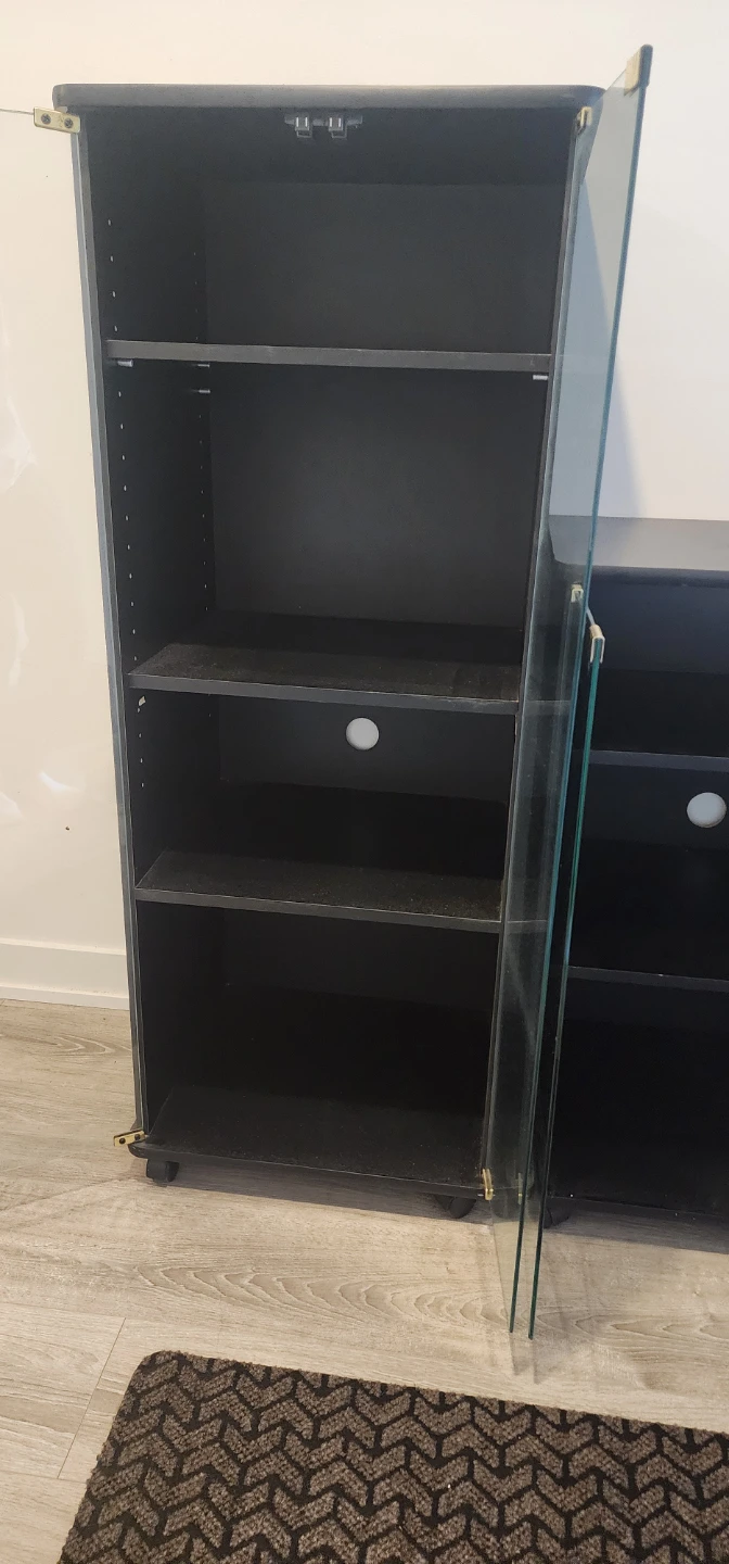 Black Storage Cabinets with Glass Doors - photo 4