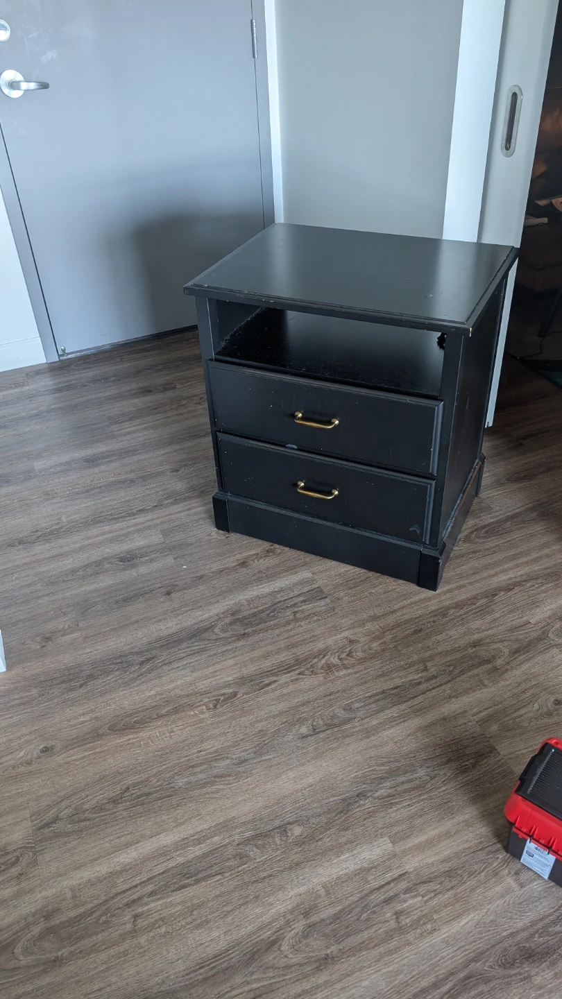 Black 2-Drawer Nightstand - photo 2