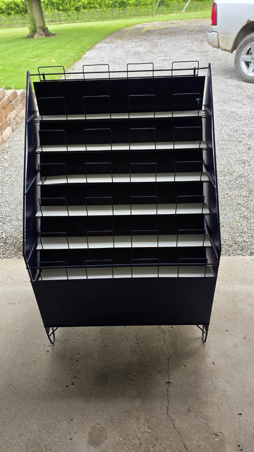 Black Metal Display Rack with Multiple Shelves - photo 2