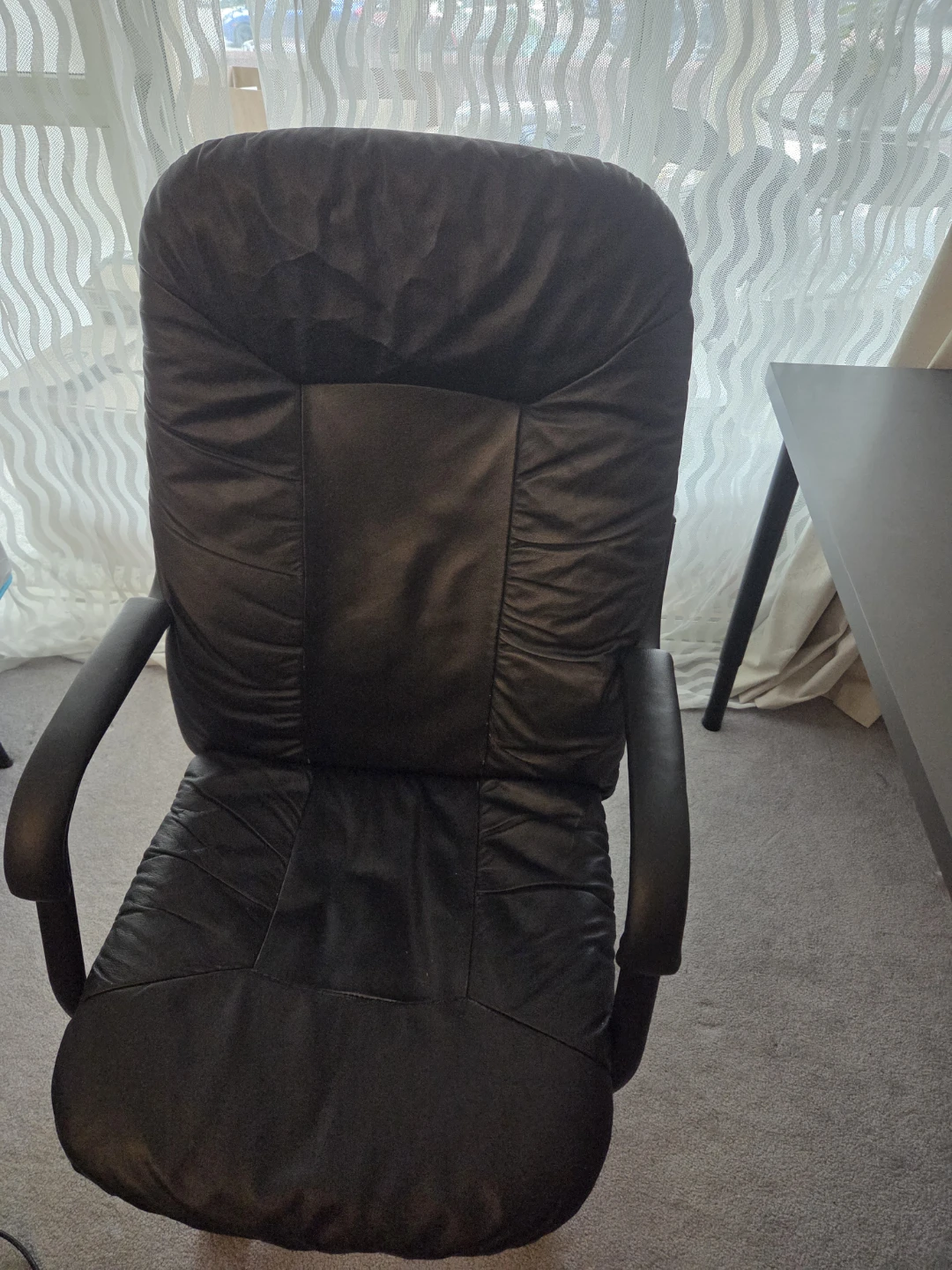 Black Leather Office Chair - photo 2