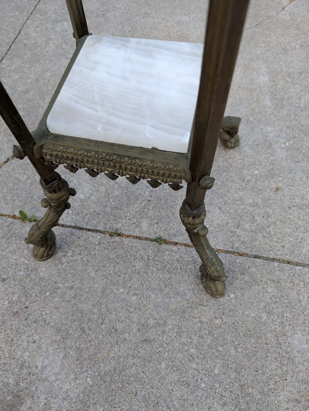 Antique Marble Top Plant Stand - photo 3