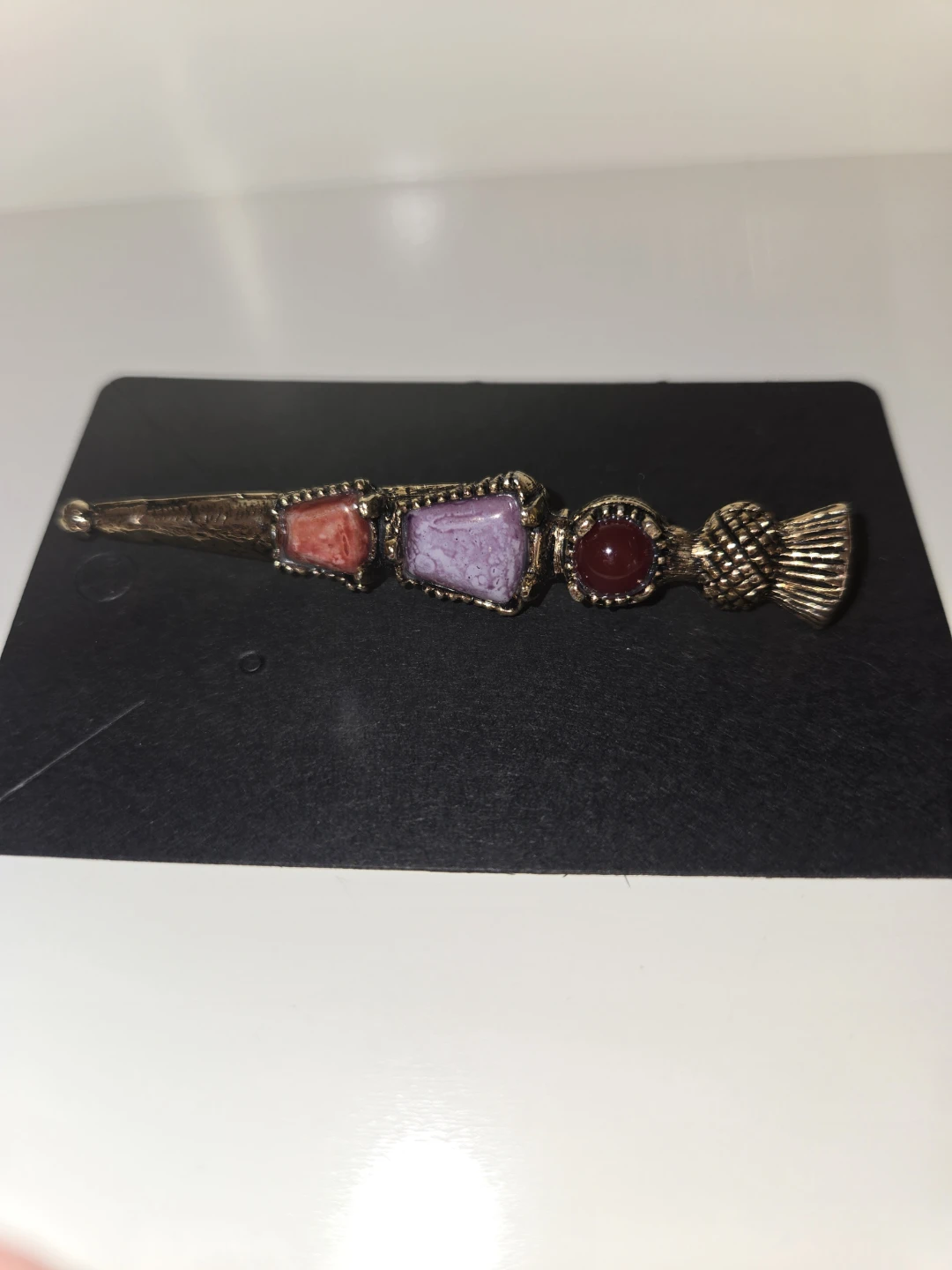 Vintage Brooch Kilt Pin with Stones - photo 3