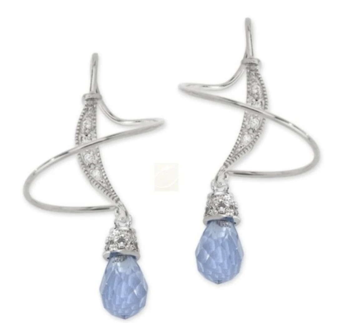 ⚽ Sterling Silver Teardrop Earspiral Earrings