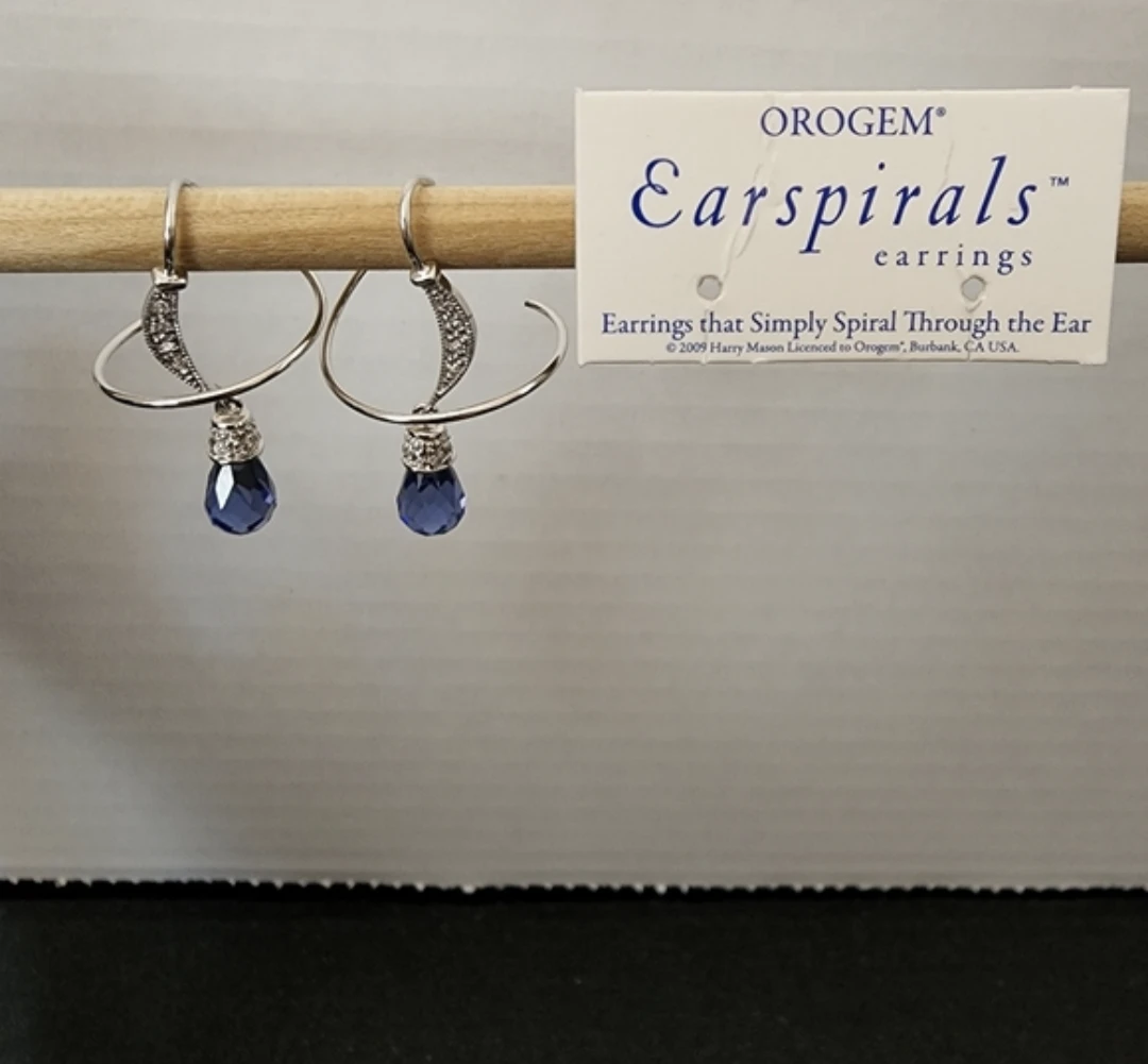 ⚽ Sterling Silver Teardrop Earspiral Earrings - photo 2
