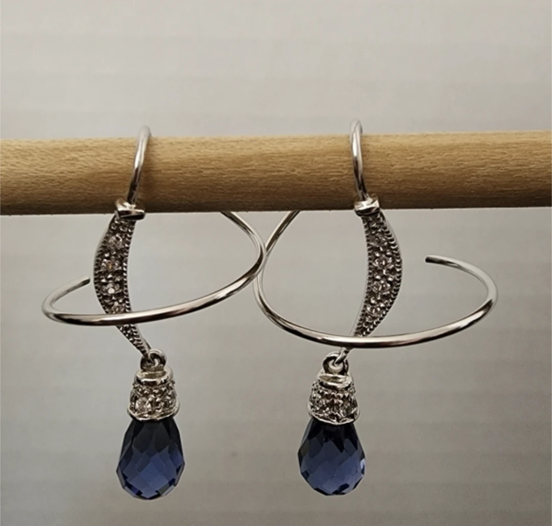 ⚽ Sterling Silver Teardrop Earspiral Earrings - photo 3
