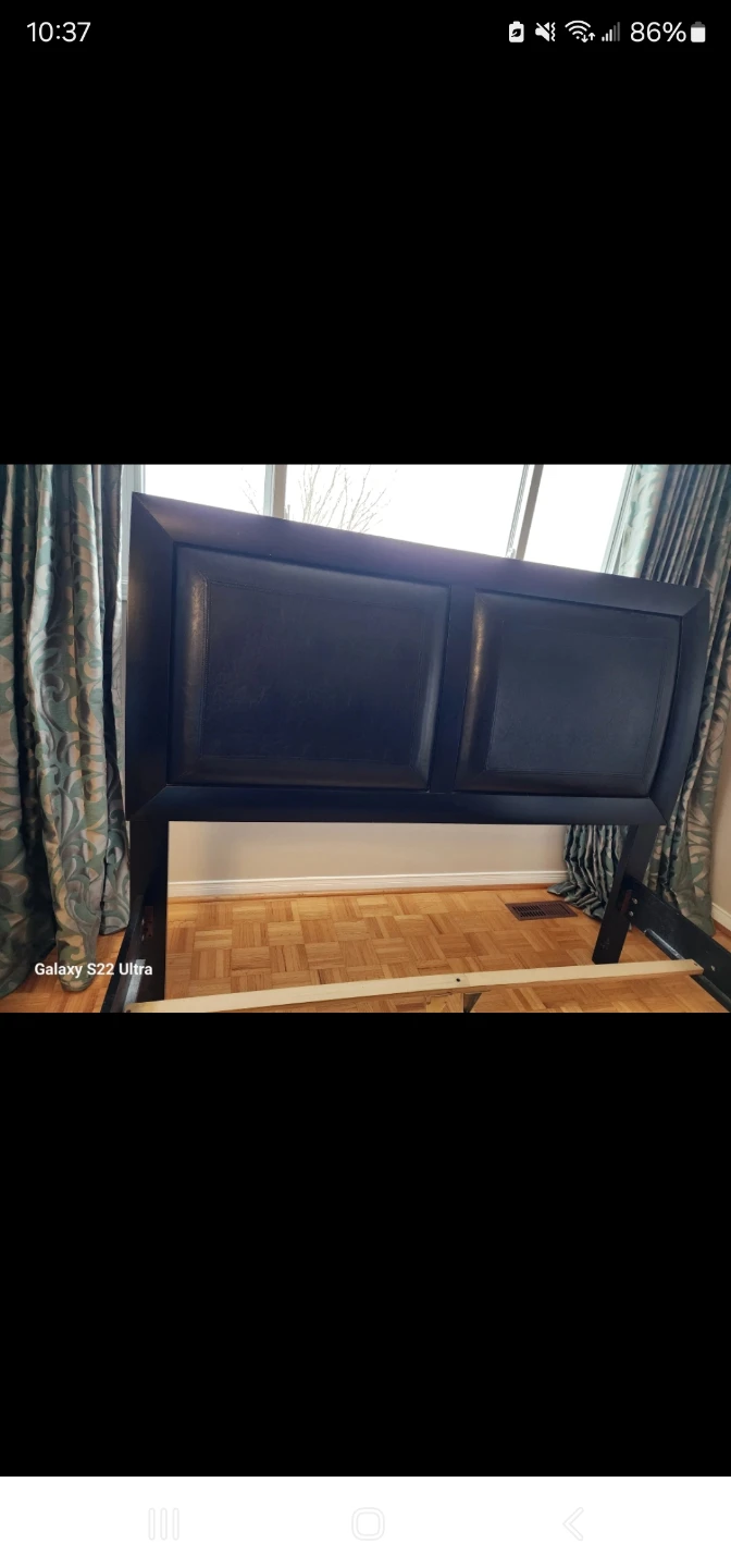 Dark Faux Leather Headboard - photo 2