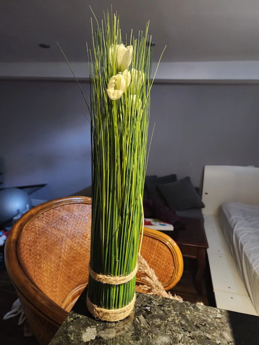 Artificial Grass Arrangement with Flowers