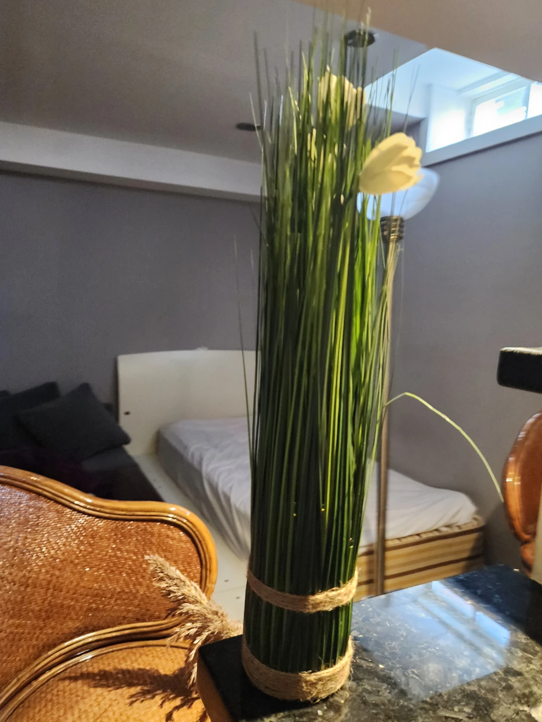 Artificial Grass Arrangement with Flowers - photo 3