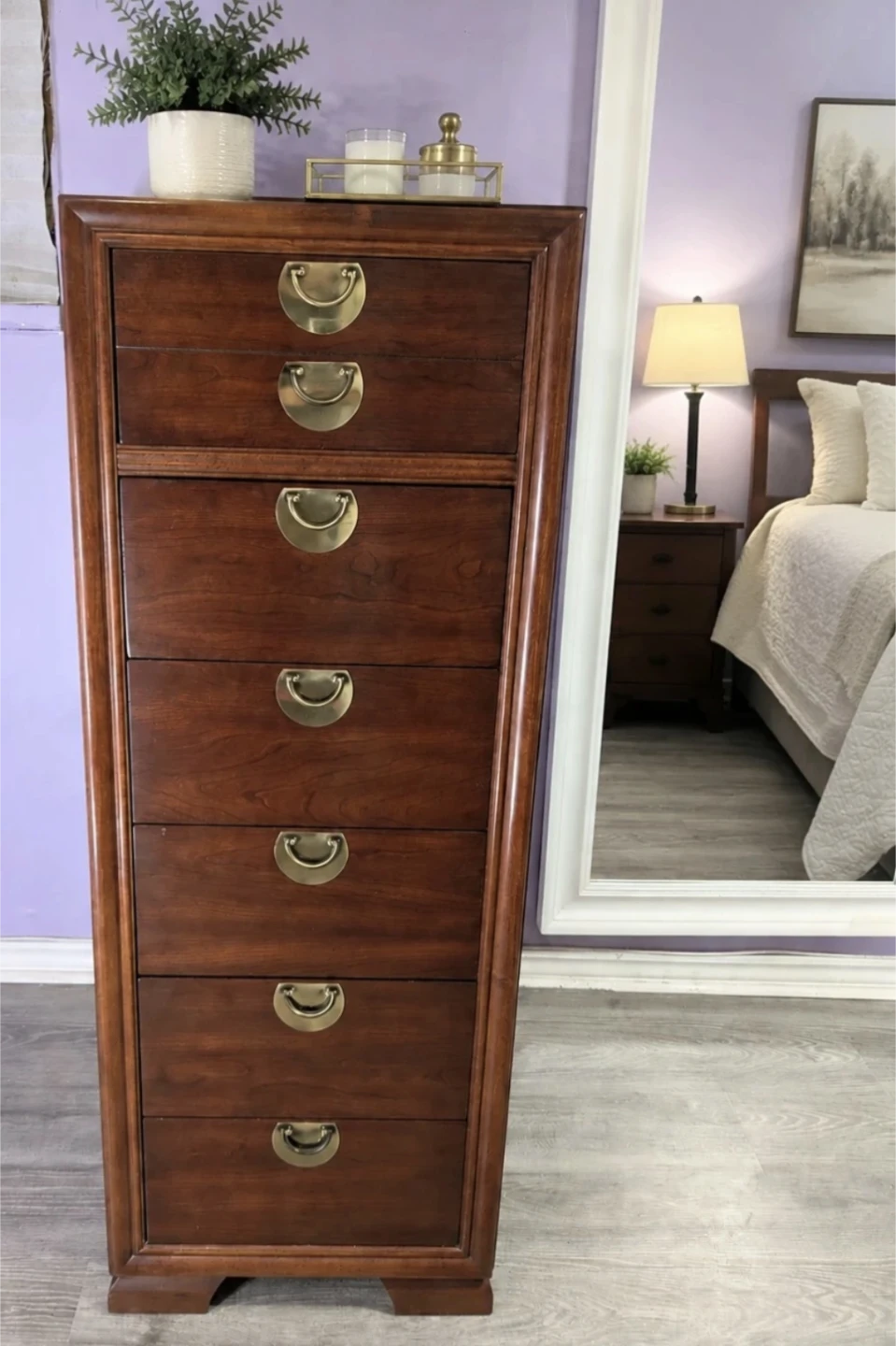 Vintage Cherry Tallboy/6 Drawers