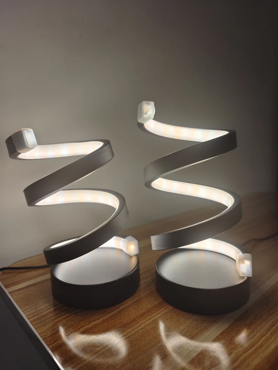 Modern Spiral LED Table Lamps (Set of 2) - photo 3