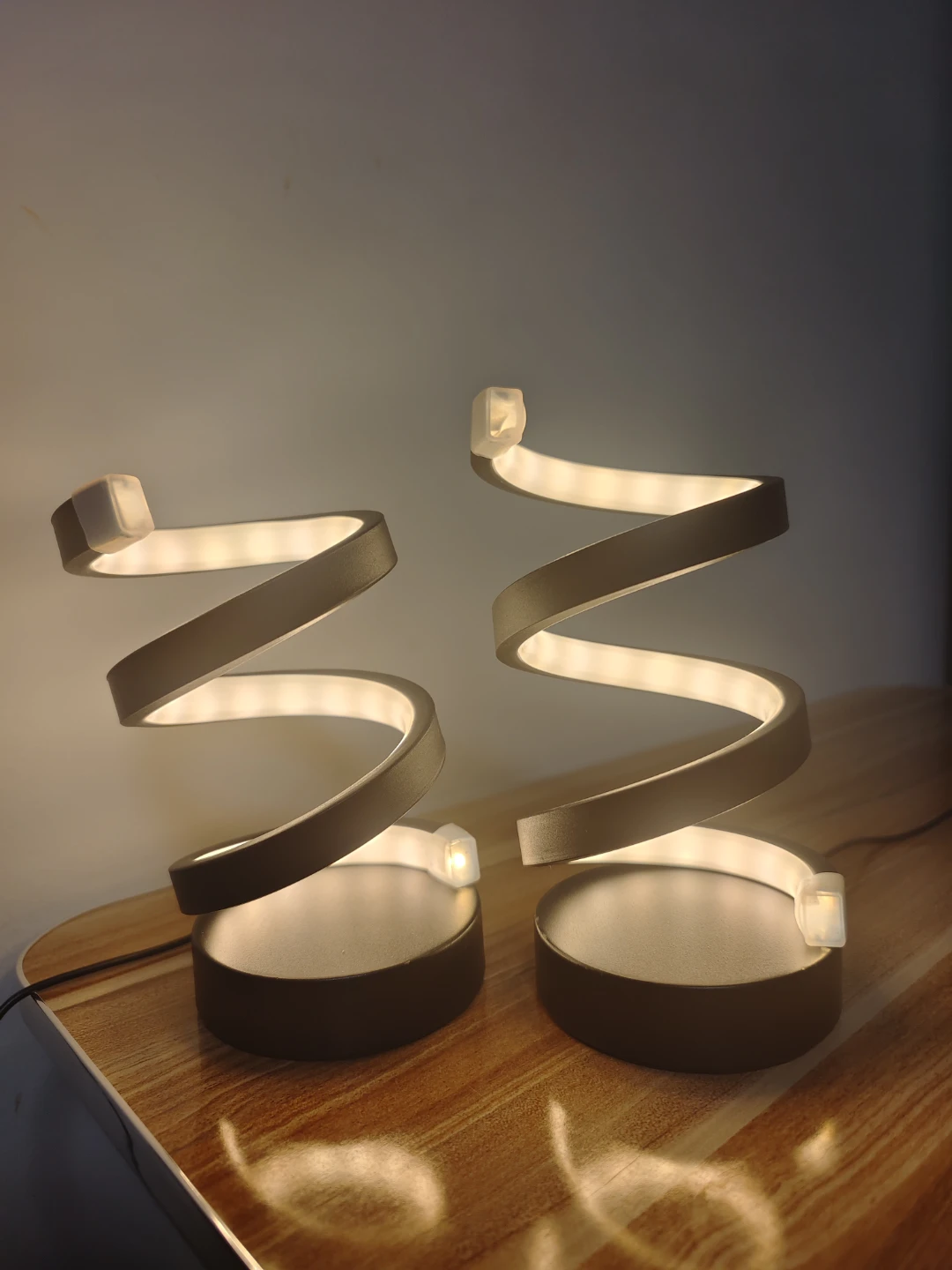 Modern Spiral LED Table Lamps (Set of 2) - photo 4
