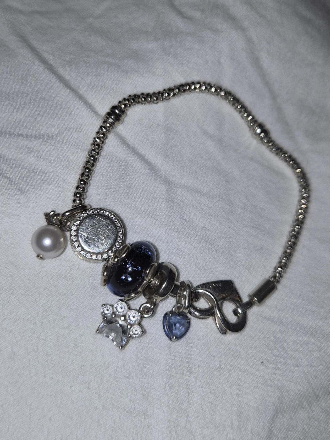 Pandora bracelet with charms