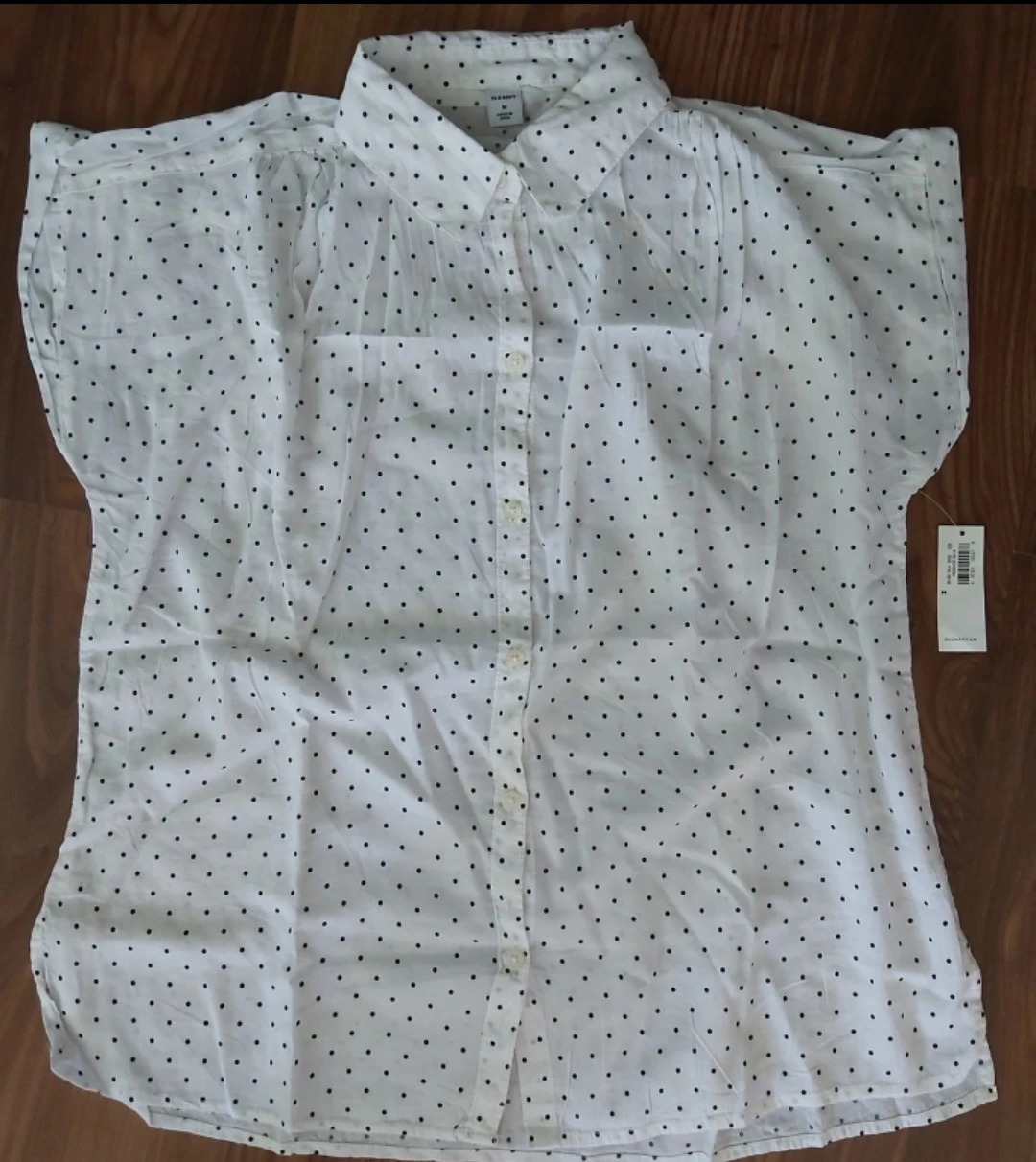 ⚽ Brand new White Polka Dot Blouse - Size M