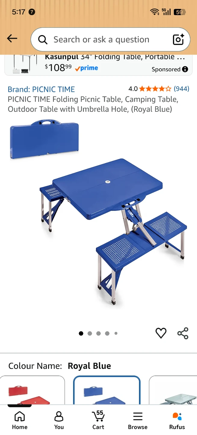PICNIC TIME Folding Picnic Table - photo 2