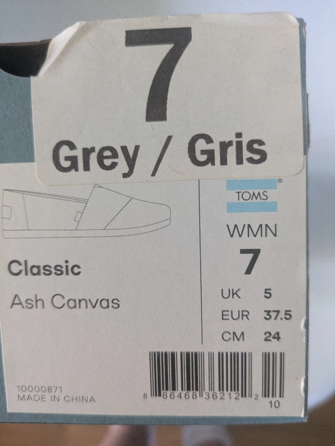 TOMS Classic Ash Canvas Shoes - Women's Size 7 - photo 2