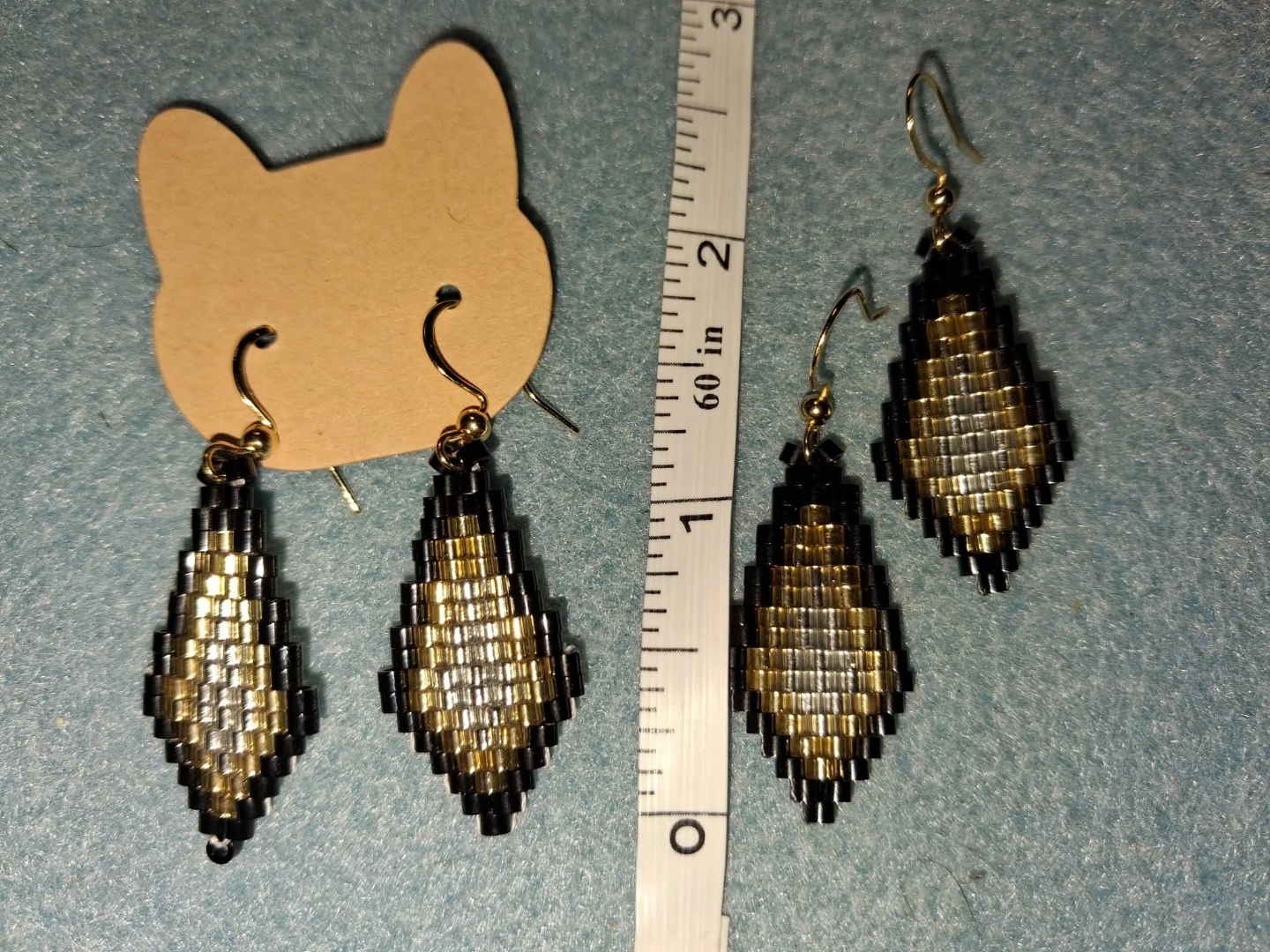 Meet these classic tri-color geometric rhombus earrings! 📐✨ - photo 5